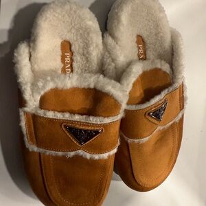 Tan Shearling Slippers